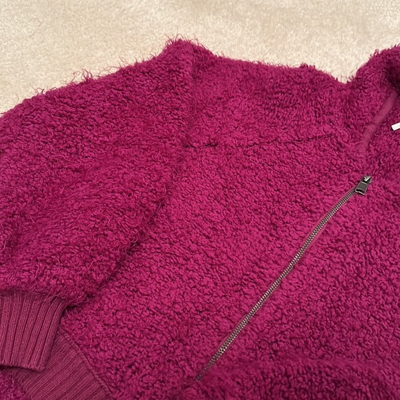 Free People Fuzzy Plum Sweater Hoodie - Med - Picture 4 of 5